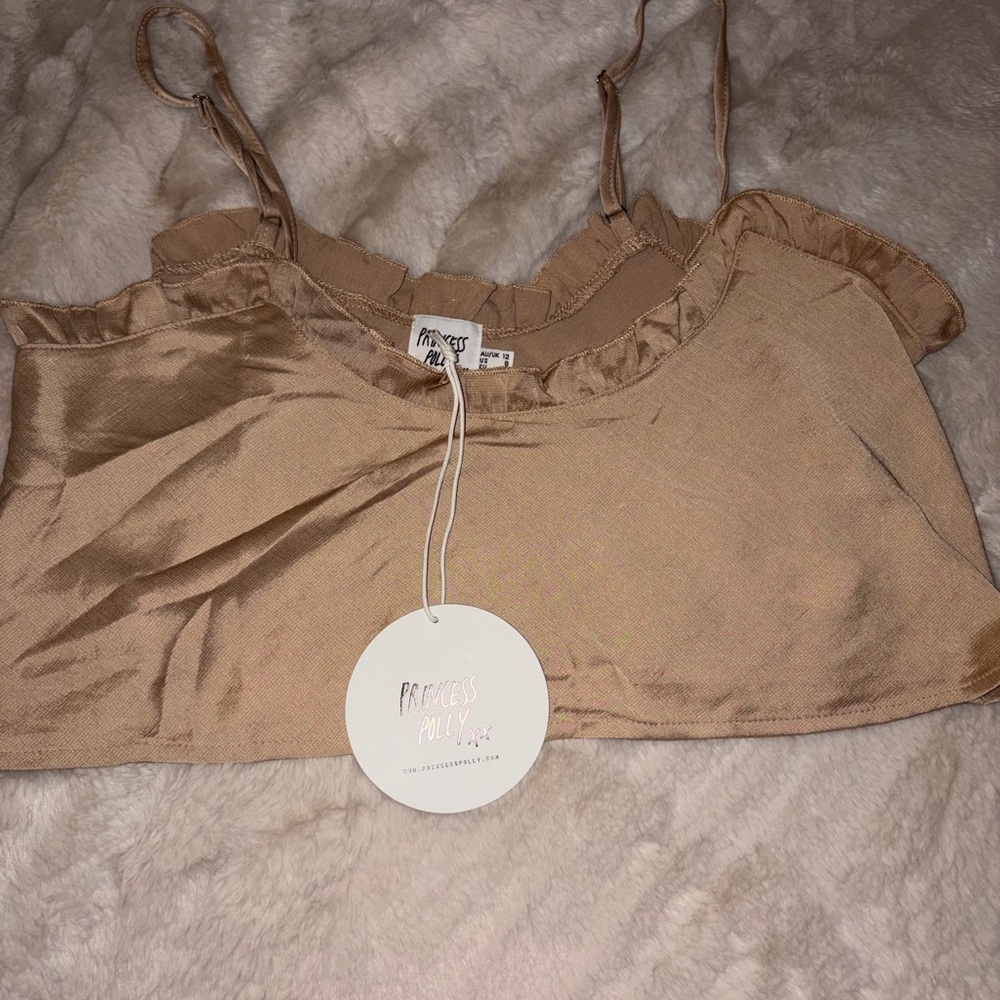 Princess Polly Beige Satin Camisole
